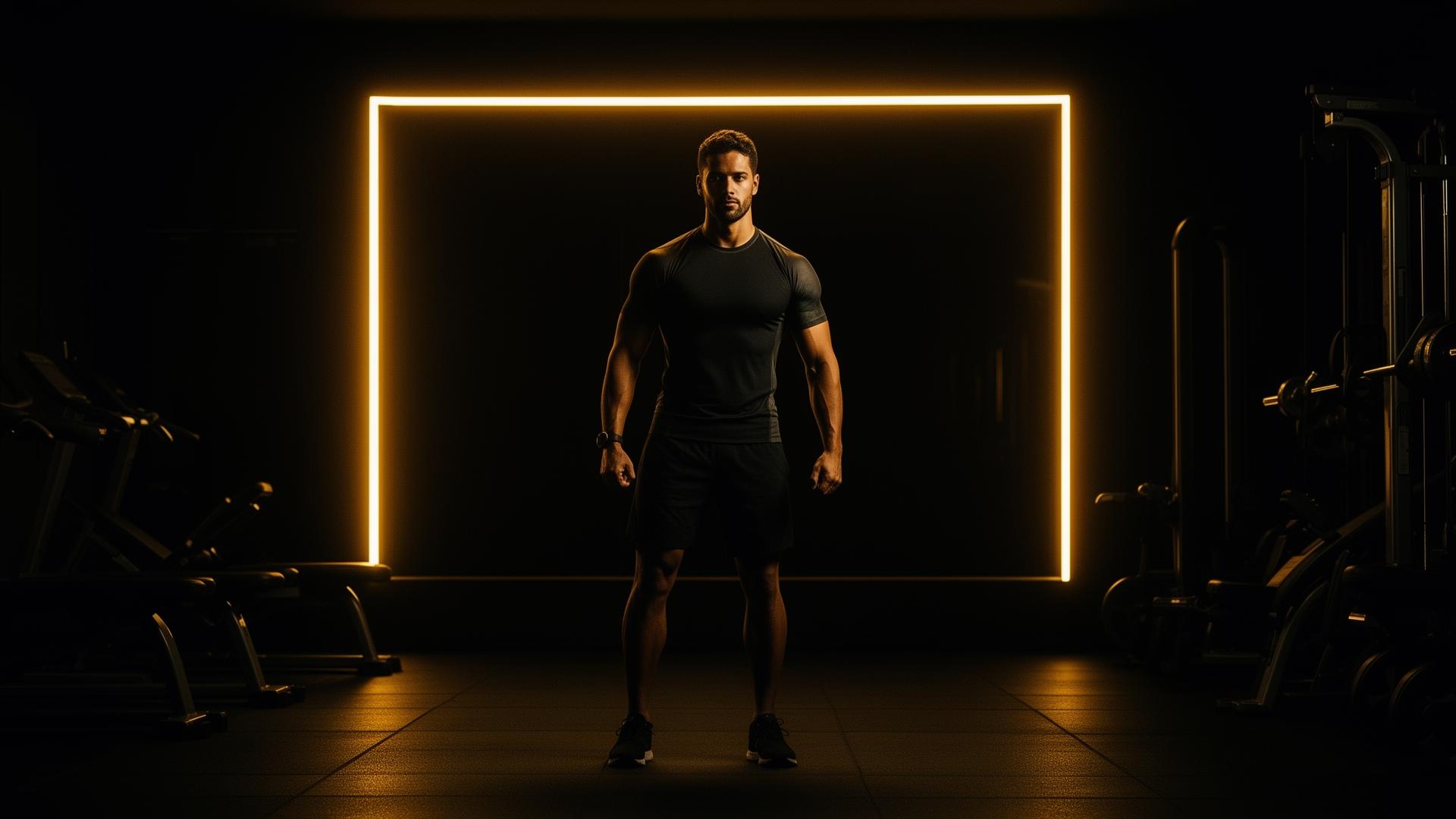 Atleta treinando em academia de luxo